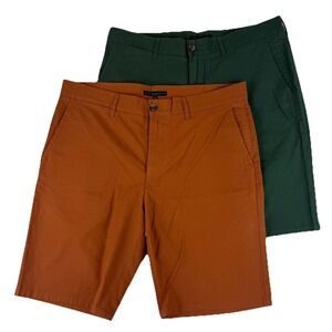 Lot Of 2 Extracurricular Shorts Mens 36 Polyester Chino Flat Front Casual Golf